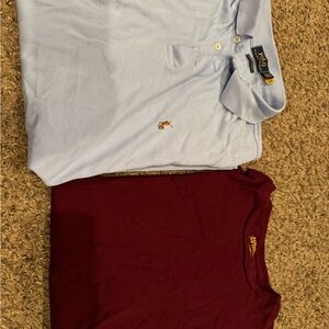 Men’s Polo by Ralph Lauren Light Blue and Maroon Shirt Bundle